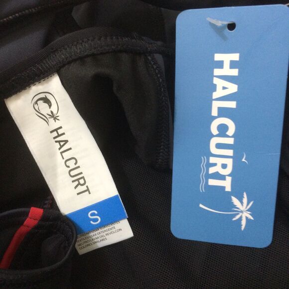 NEW Halcurt Black Dolphin One Piece Boyleg Swimsuit Small Keyhole Back NWT - Picture 7 of 7